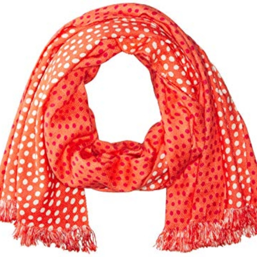 Vera Bradley Coral Meadow Reversible Fringe Scarf